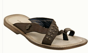 Dark brown leather Fypz toe thong sandals