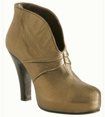Gold metallic leather Bewitching ankle boots