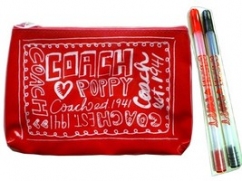 Coach Poppy make up bag with pen set