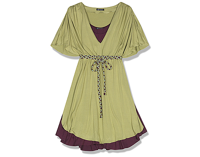 Hayden-Harnett Thea Dress, Citron/Byzantium Detail
