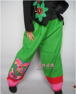 China national style trousers lantern green 