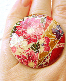 Japanese Chiyogami Ring Flowers Floral