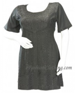 Paisley Medieval Gothic Mini Fina Dress-Size Small Black