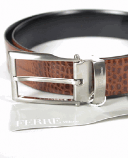 Ferre Milano Crocodile Leather Belt