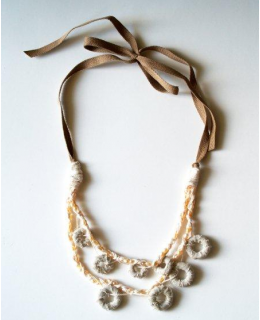 Anthro Knock Off- Fabric Marshmallow Necklace